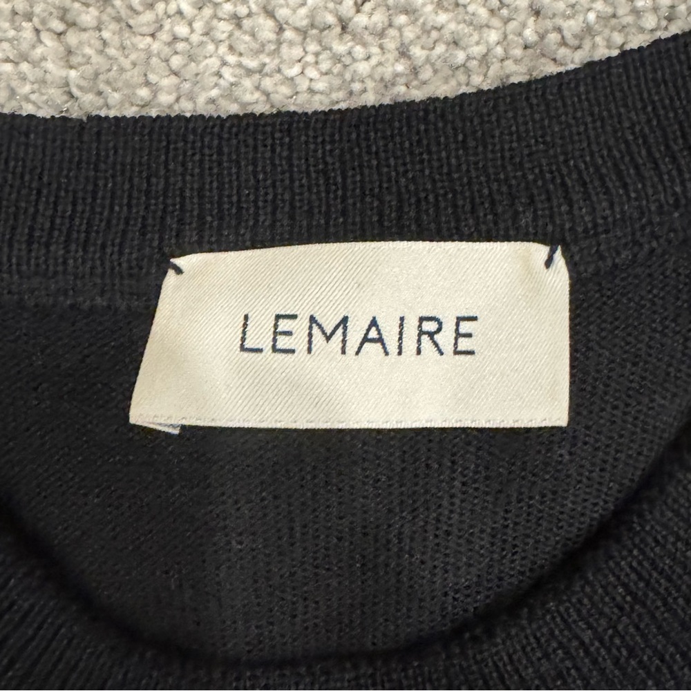 Lemaire Knitted Dress Black Double Layered Midi Dress Merino Wool size small - Picture 8 of 12